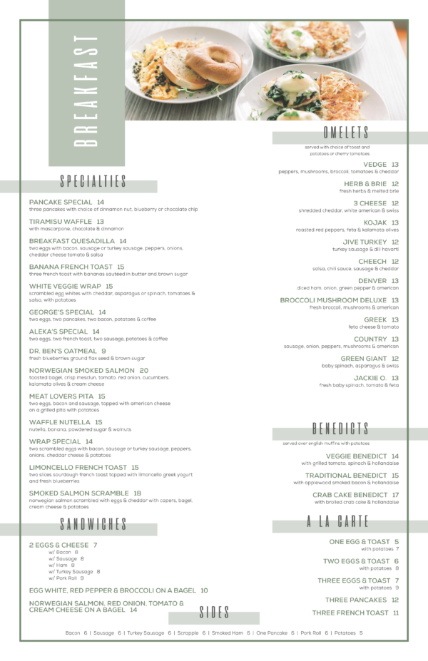 George Bench Menu George’s CMCH – kararestaurantgroup.com